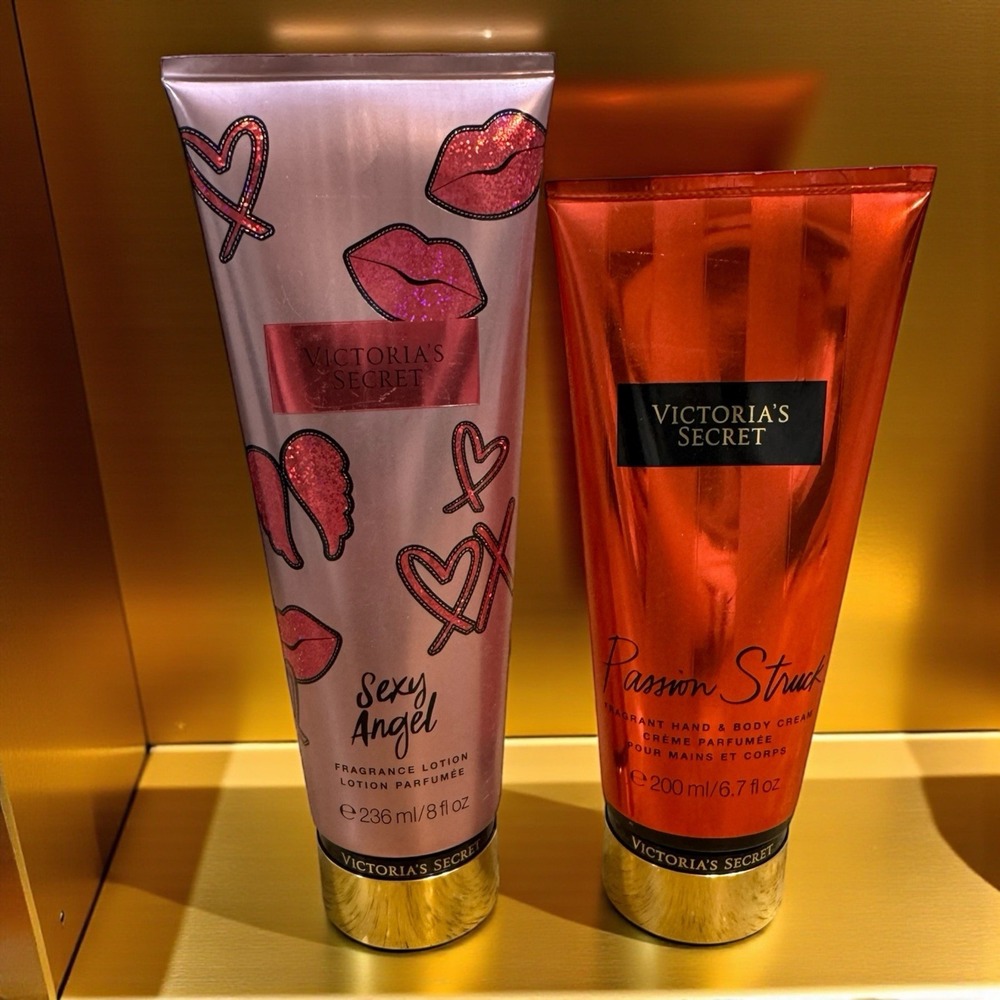 Victoria's Secret Sexy Angel 8 oz Fragrance Lotion &Passion Struck 6.7 oz Lot